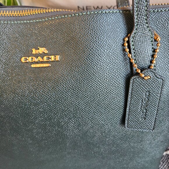 Coach Crossgrain Zip Tote, 4454, Amazon Green - Picture 7 of 16
